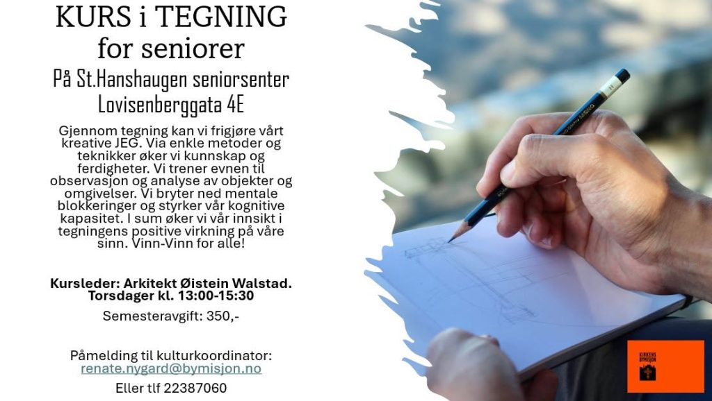 Kurs i tegning for seniorer hver torsdag på St. Hanshaugen seniorsenter